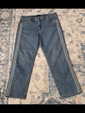 Ann Taylor Medium Blue Straight Crop Jeans